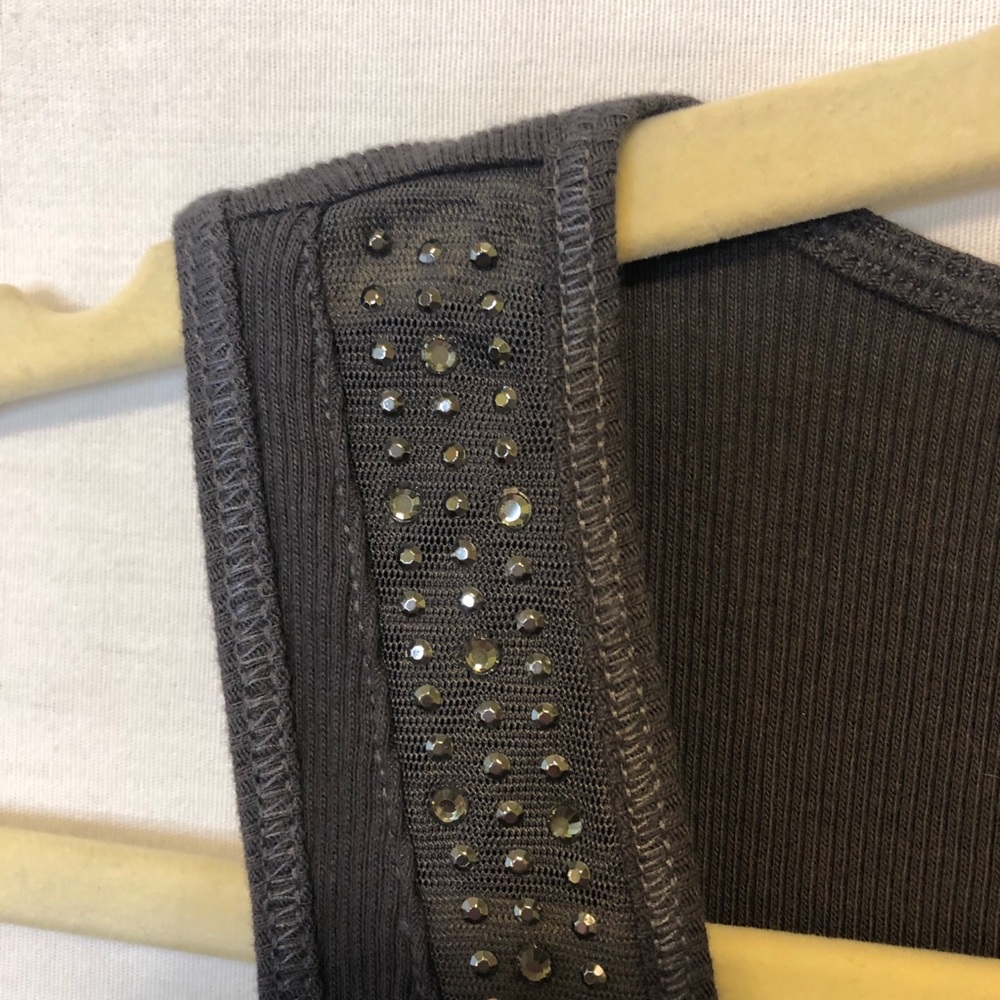 Express Sexy Basic Ribbed Rhinestone Tank Top - M - Picture 8 of 13